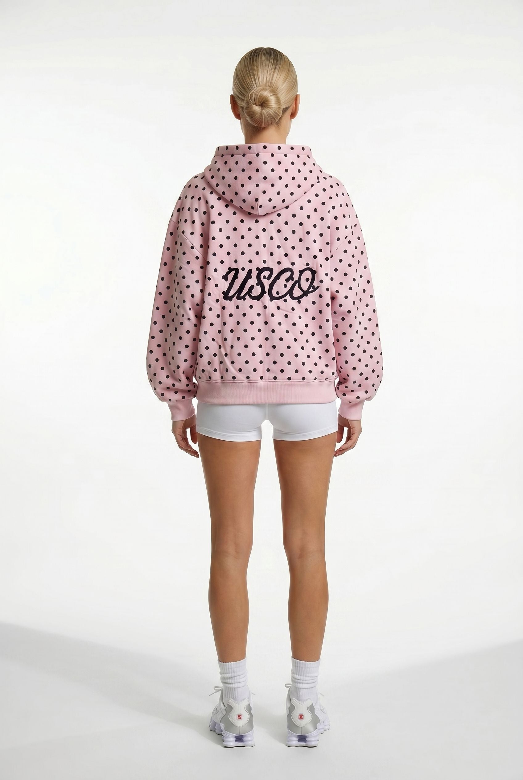 The Minnie zip up in Pink Polka Dot
