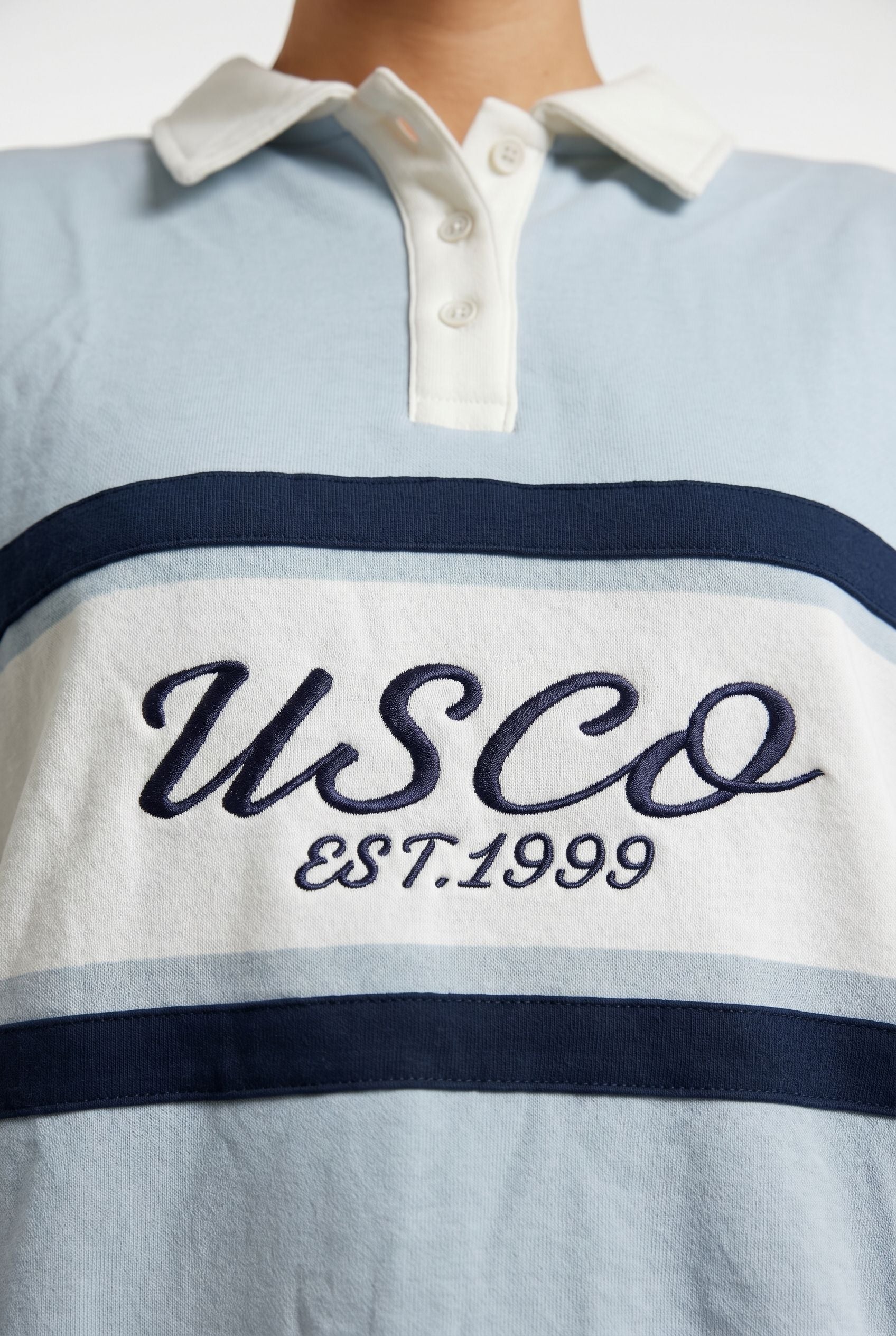 USCO Scandi Collared Pullover in Blue