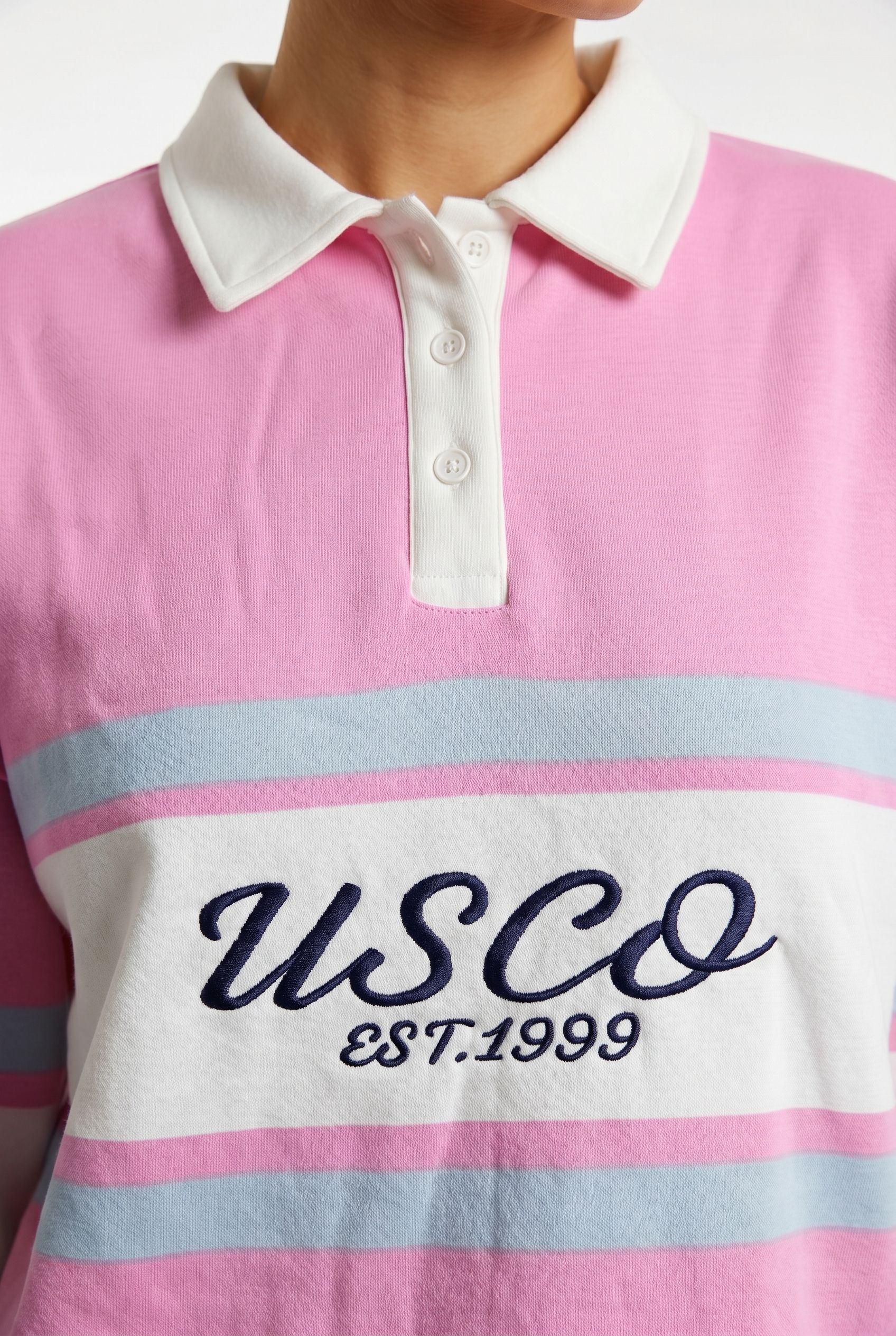 USCO Scandi Collared Pullover in Pink