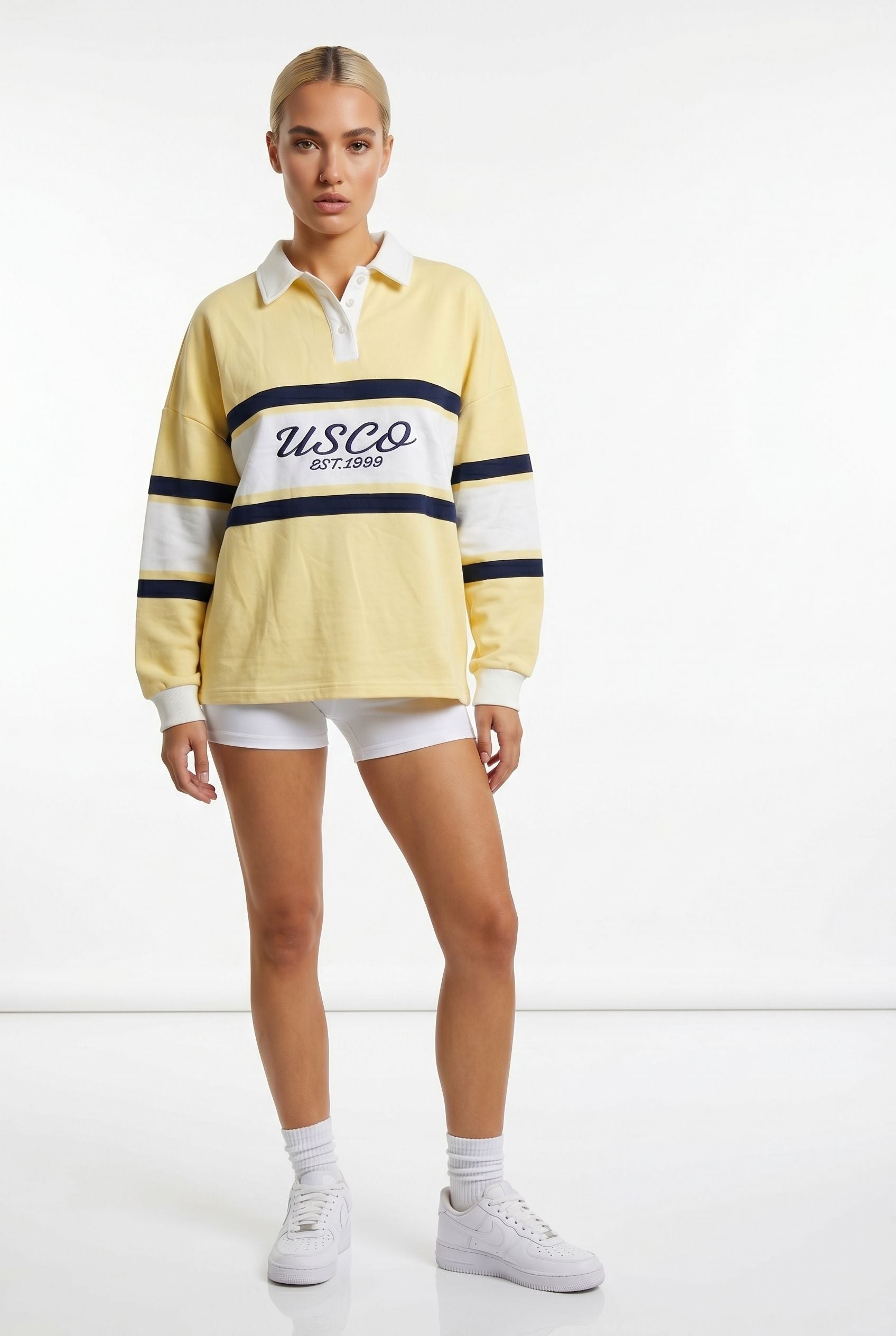 USCO Scandi Collared Pullover in yellow