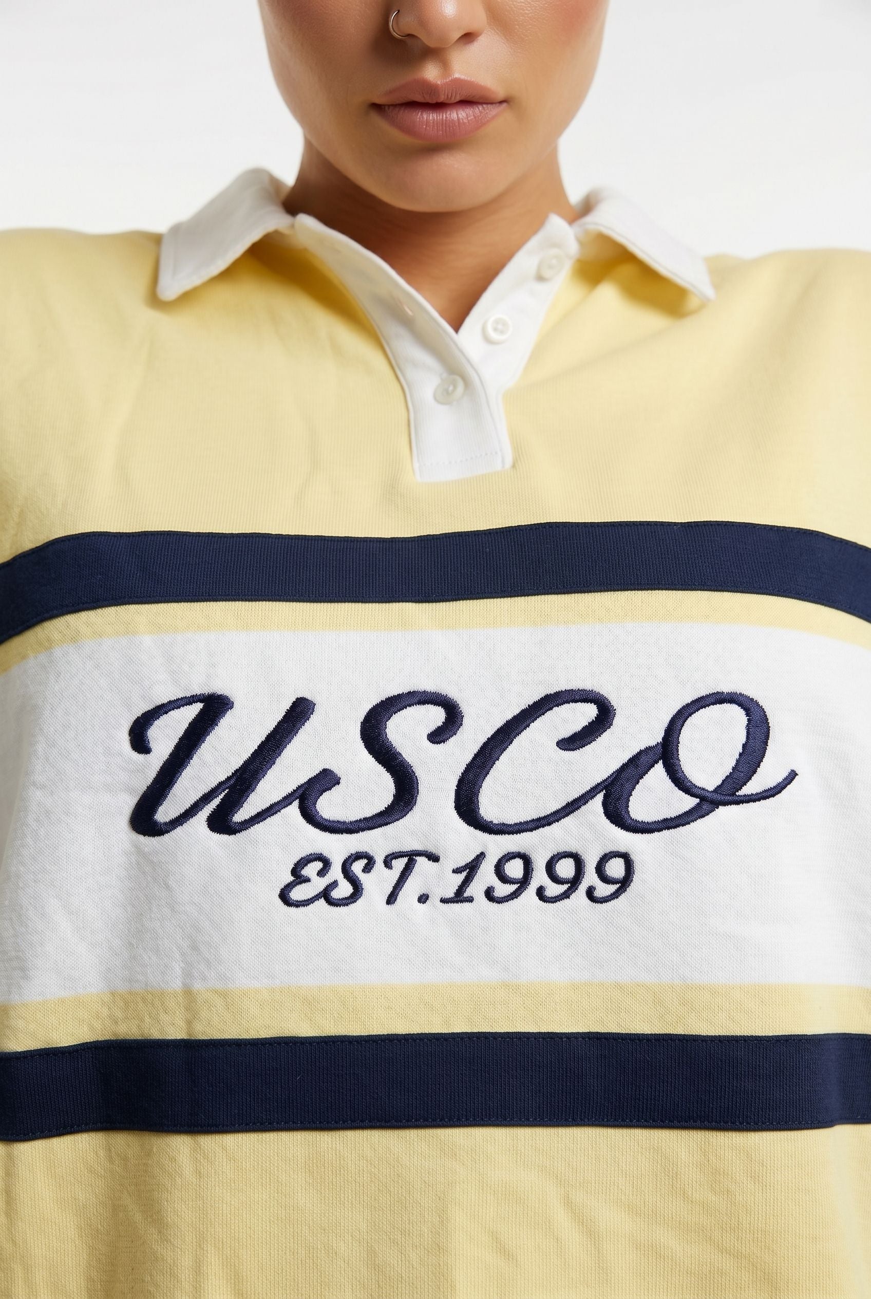 USCO Scandi Collared Pullover in yellow