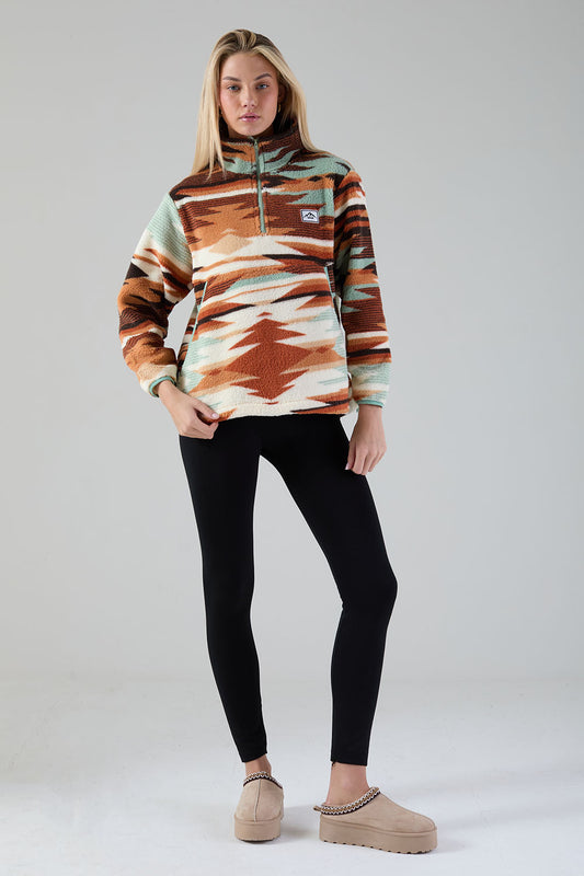 Molly Fleece In blue aztec