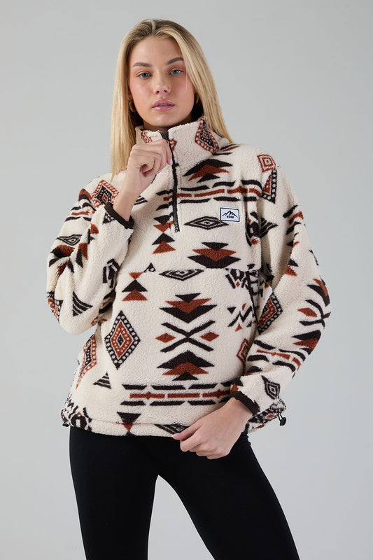 Molly Fleece In brown aztec