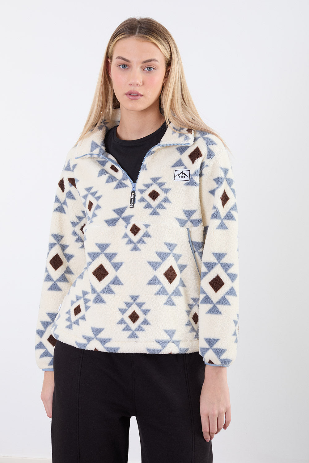 The Trek fleece in White Geo