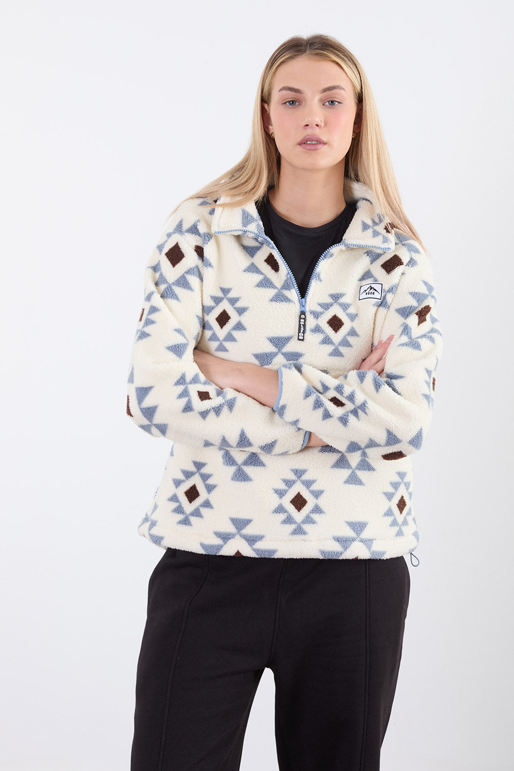 The Trek fleece in White Geo