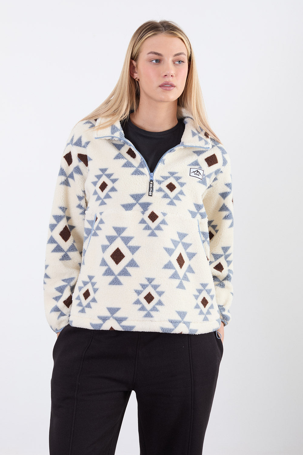 The Trek fleece in White Geo