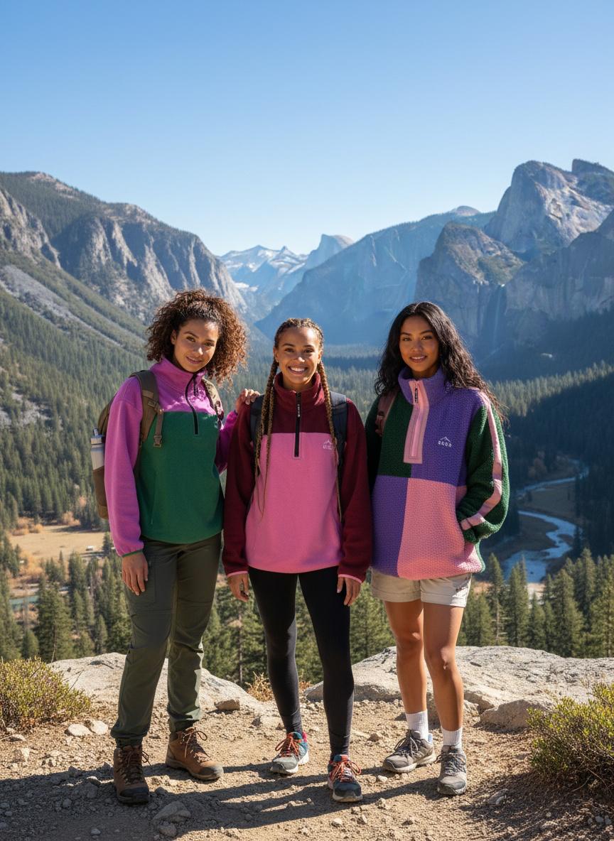 The Wander Fleece in Contrast Emerald